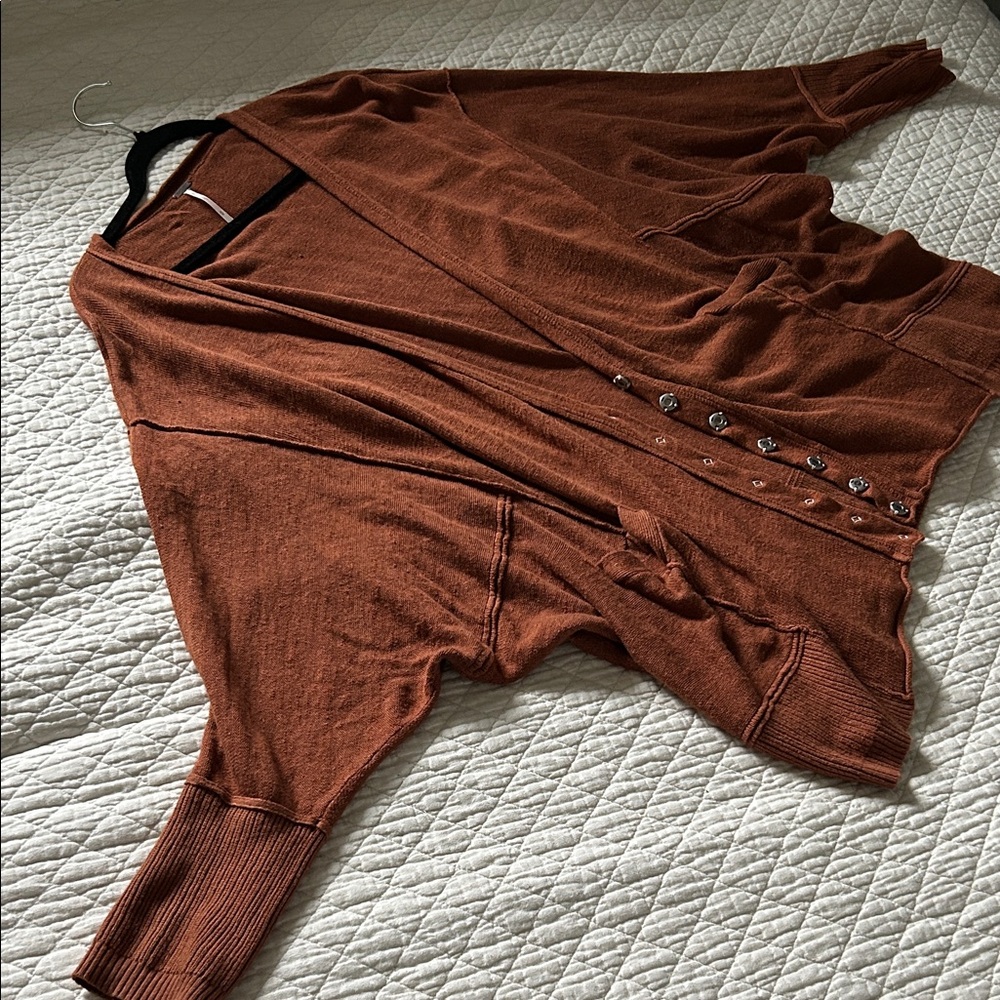 Free people burnt orange cardigan